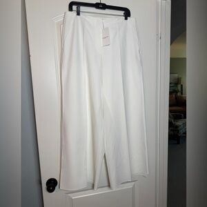 NWT Lafayette 148 White Wide-Leg Pants